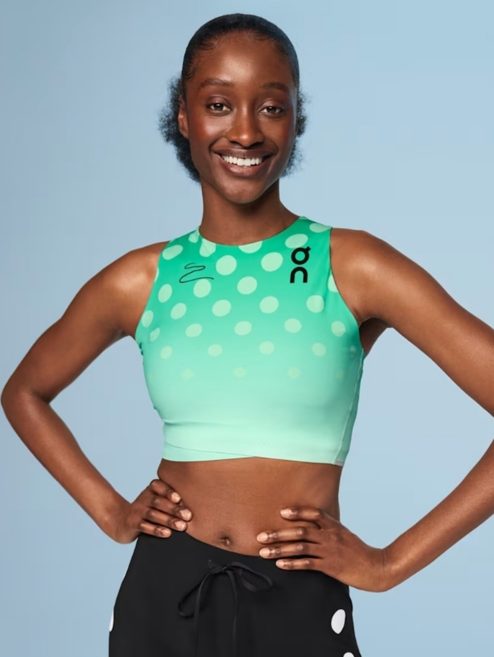 Women's On Crop Top Light Distance Mint White Athletic Top
